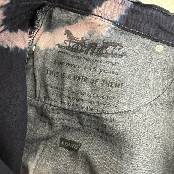Levi's 511 Men's Tie Dye Cut Off Denim Shorts Size 40 Blue Pink Fray Hem EUC - Picture 8 of 10